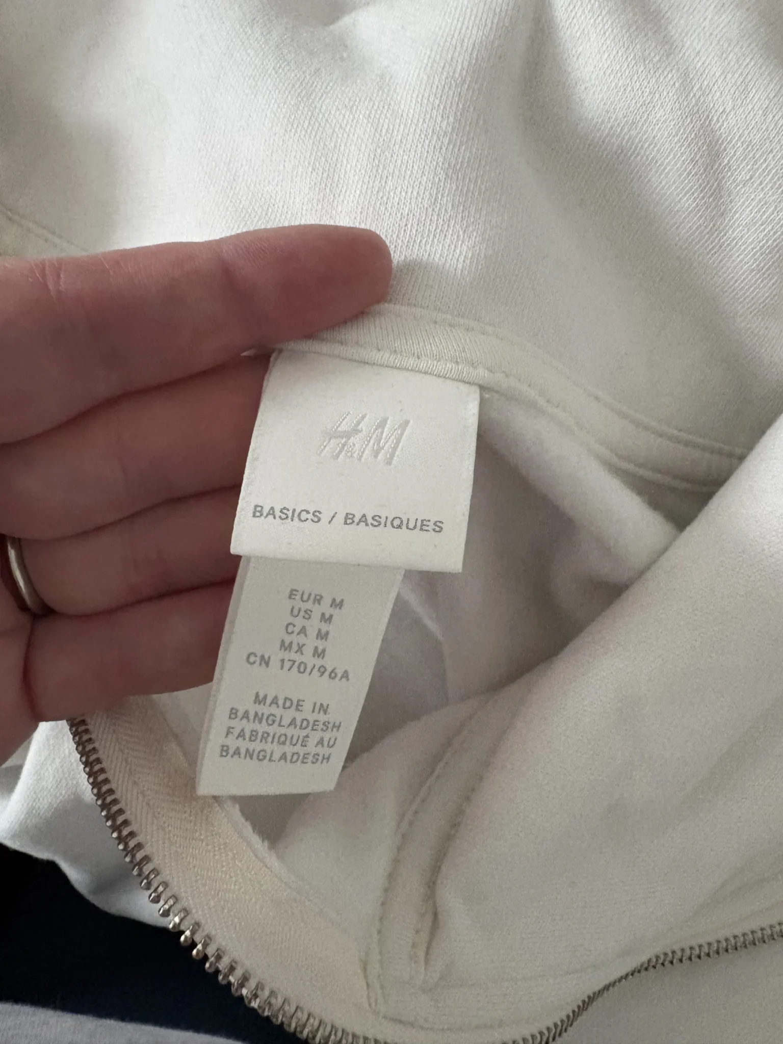 Image for H&M cream-coloured fleece dress
