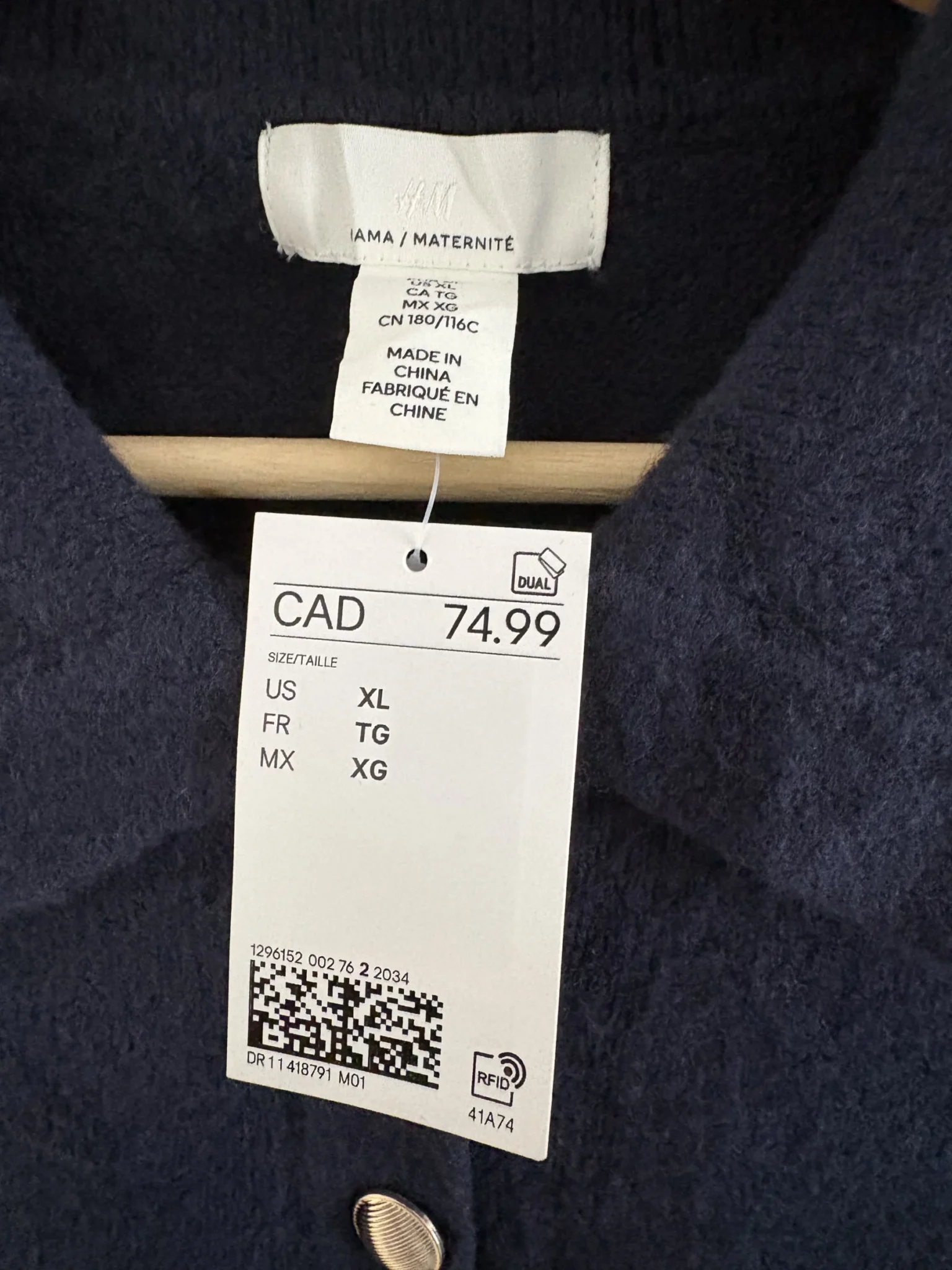 Image for H&M navy blue knitted dress