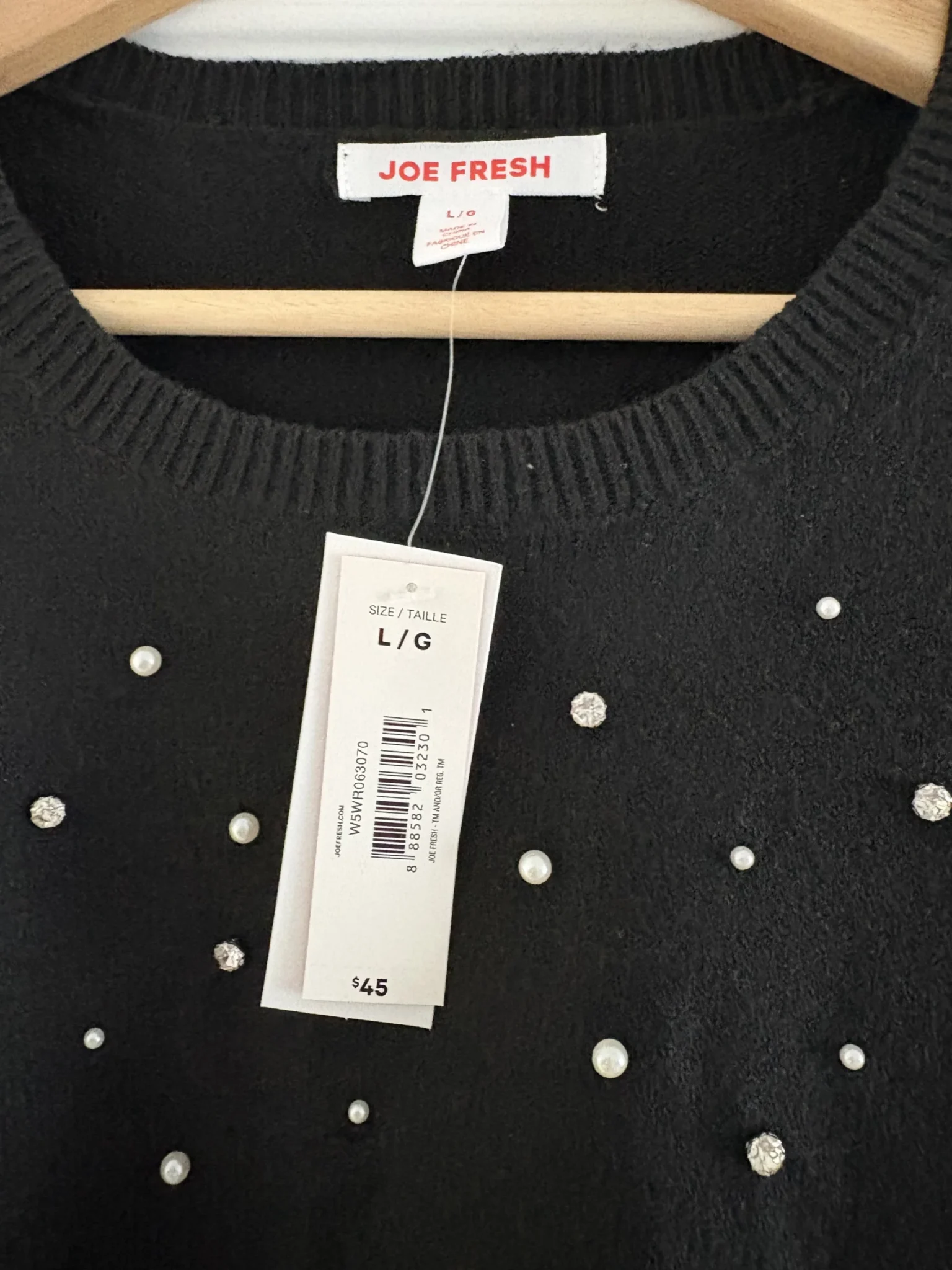Image for Brand-new black Joe Fresh jumper with pearls