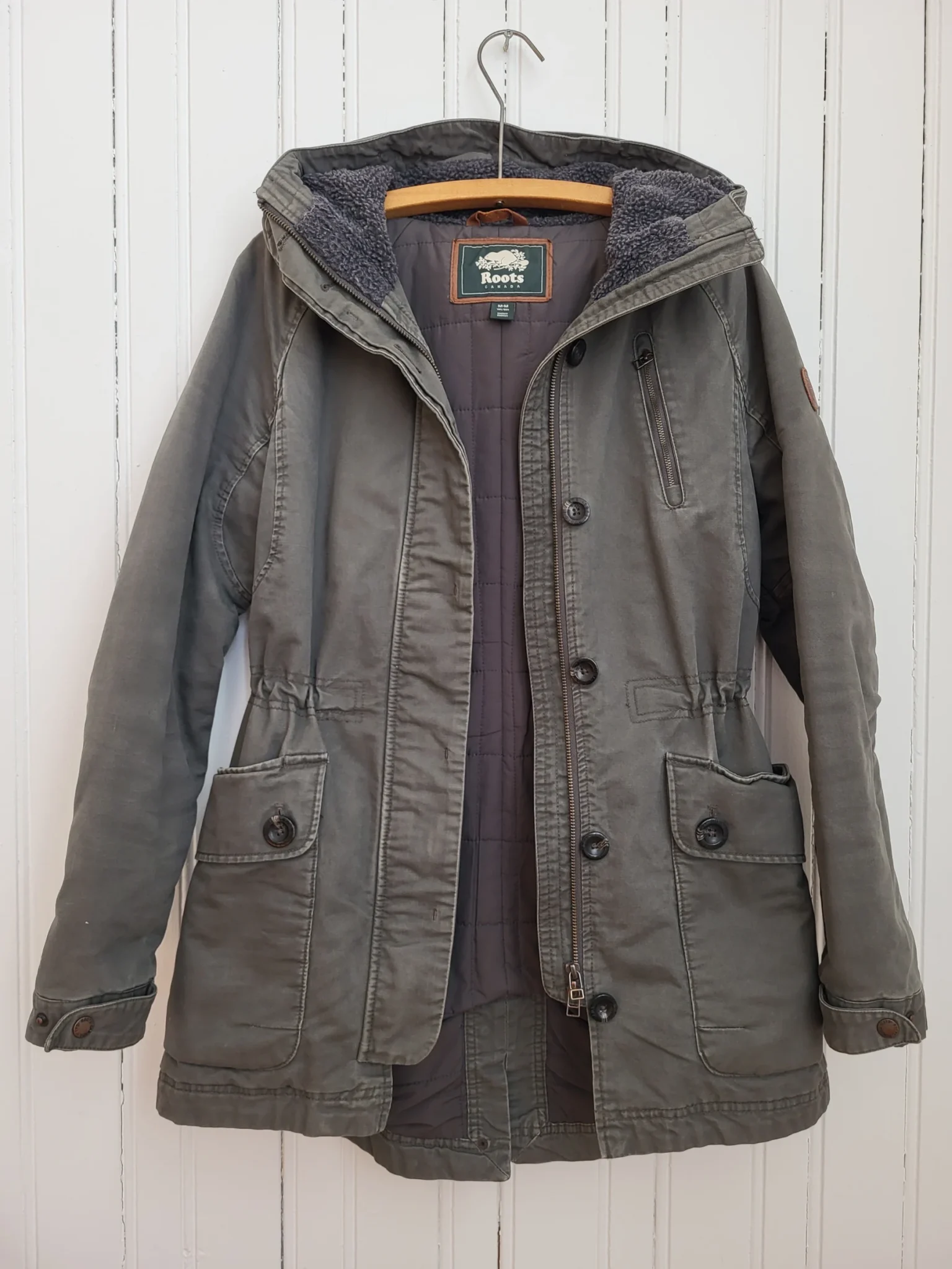 Image for Roots Olive Green Hooded Winter Coat Utility Parka