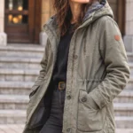 Thumbnail for Roots Olive Green Hooded Winter Coat Utility Parka