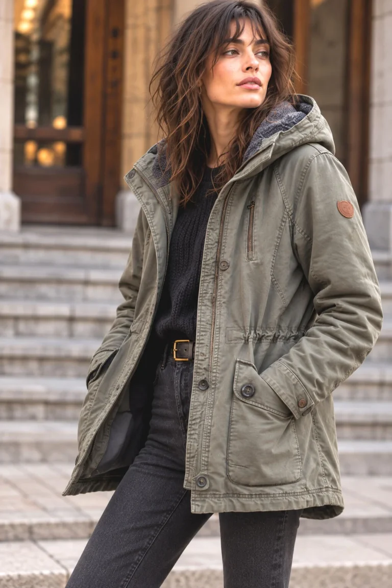 Image for Roots Olive Green Hooded Winter Coat Utility Parka