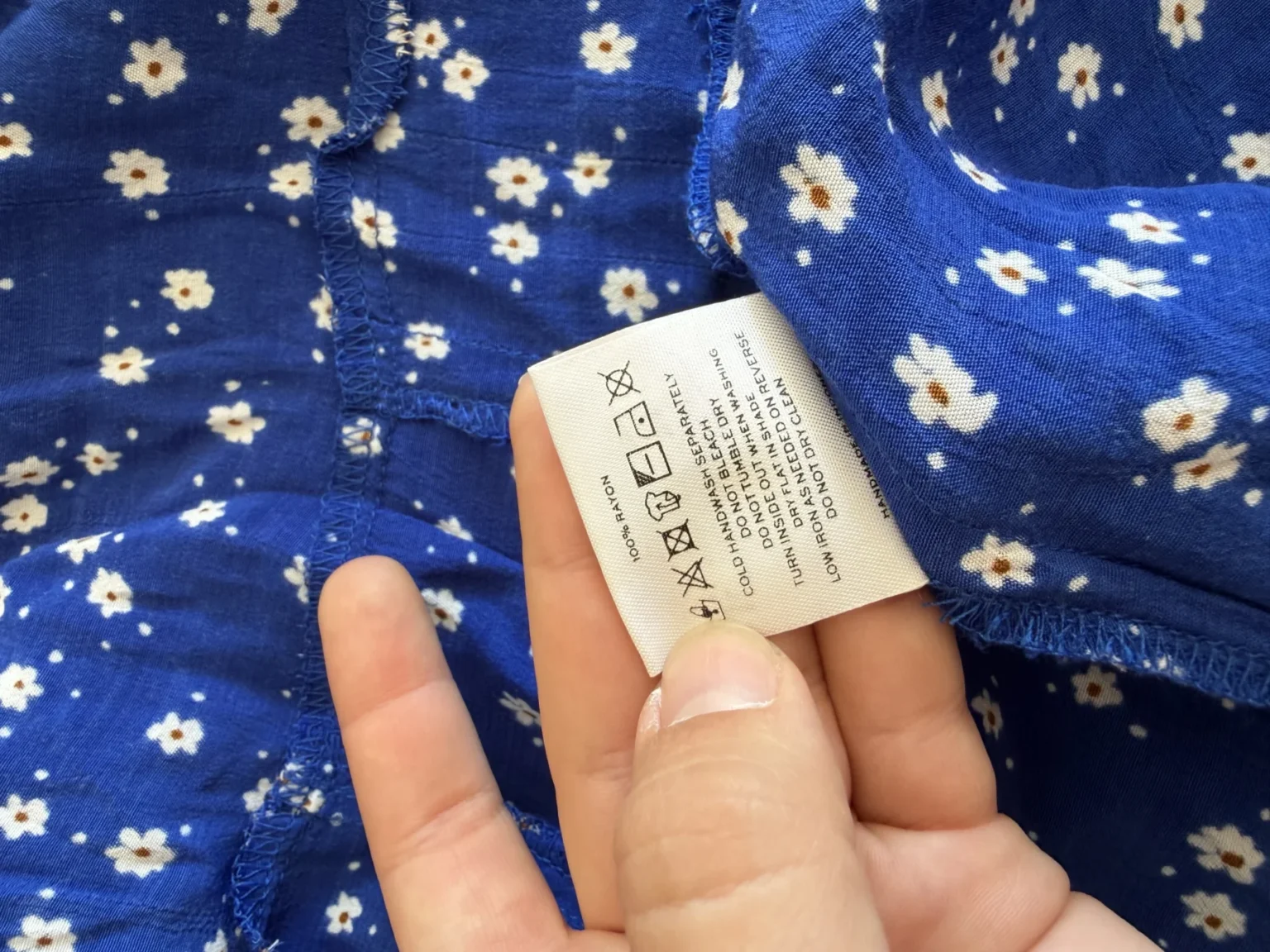 Image for Faithfull the Brand blue and white floral dress, size L
