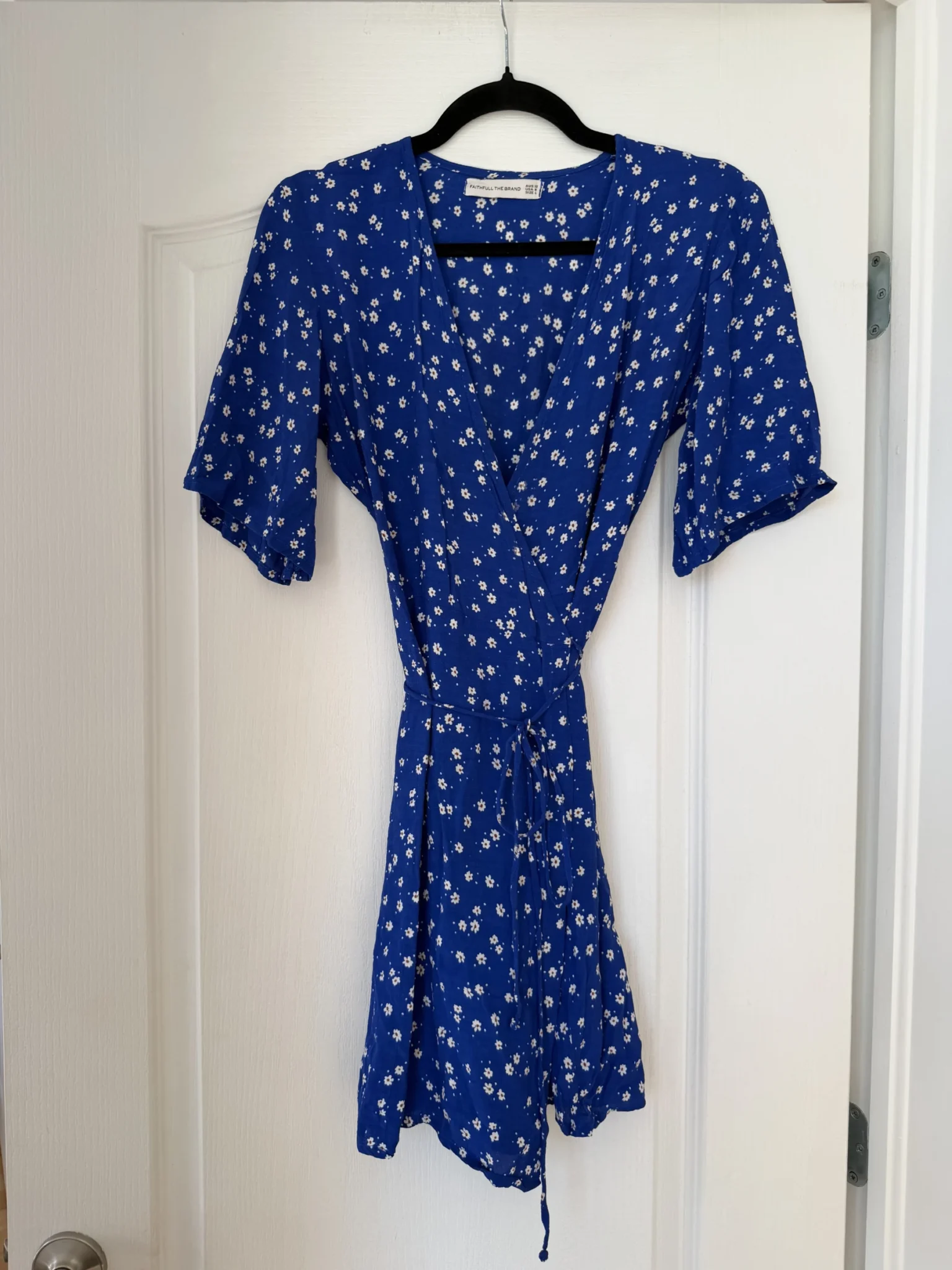 Image for Faithfull the Brand blue and white floral dress, size L