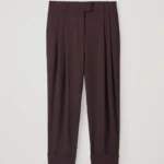 Featured thumbnail for COS tailored trousers in burgundy and brown, size 10