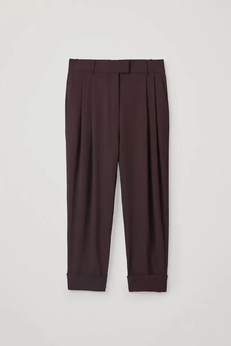 COS tailored trousers in burgundy and brown, size 10 COS seconde main