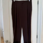 Thumbnail for COS tailored trousers in burgundy and brown, size 10