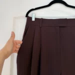 Thumbnail for COS tailored trousers in burgundy and brown, size 10