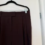 Thumbnail for COS tailored trousers in burgundy and brown, size 10