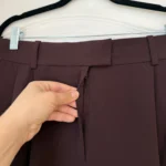 Thumbnail for COS tailored trousers in burgundy and brown, size 10