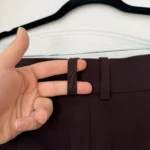 Thumbnail for COS tailored trousers in burgundy and brown, size 10