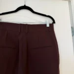 Thumbnail for COS tailored trousers in burgundy and brown, size 10