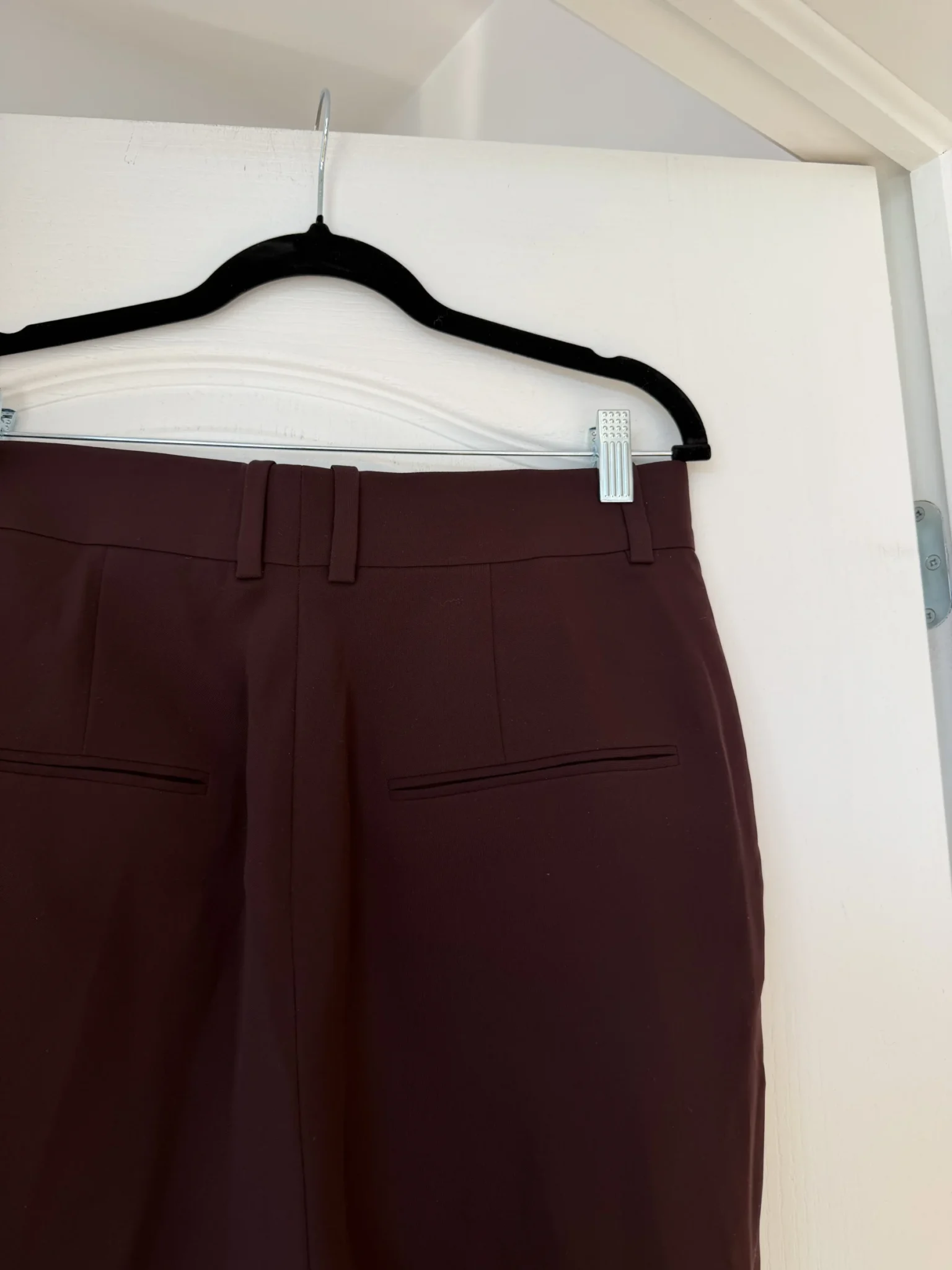 Image for COS tailored trousers in burgundy and brown, size 10