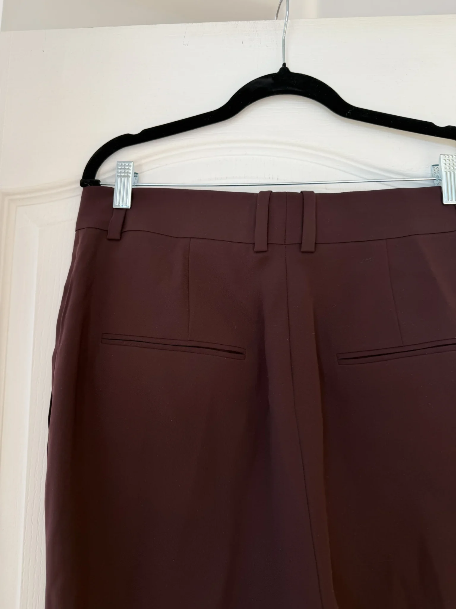 Image for COS tailored trousers in burgundy and brown, size 10