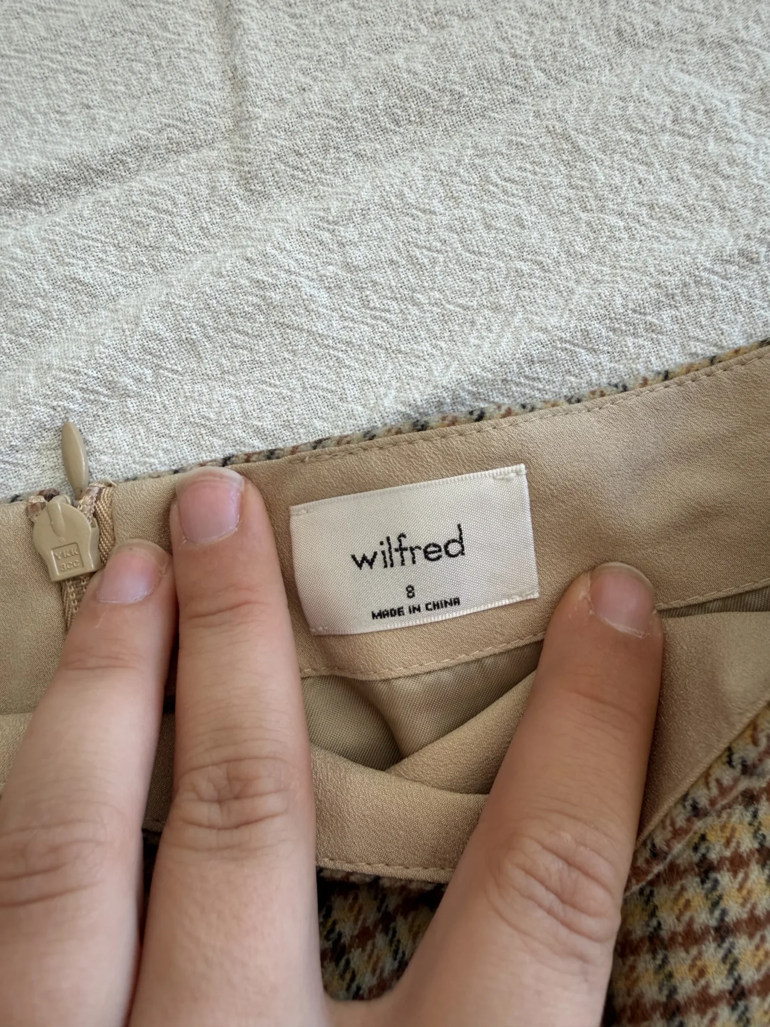 Image for Jupe Wilfred en laine à carreaux marron moutarde taille 8