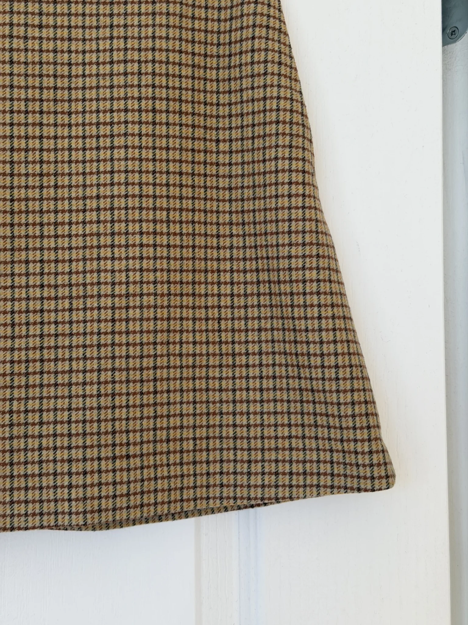 Image for Jupe Wilfred en laine à carreaux marron moutarde taille 8