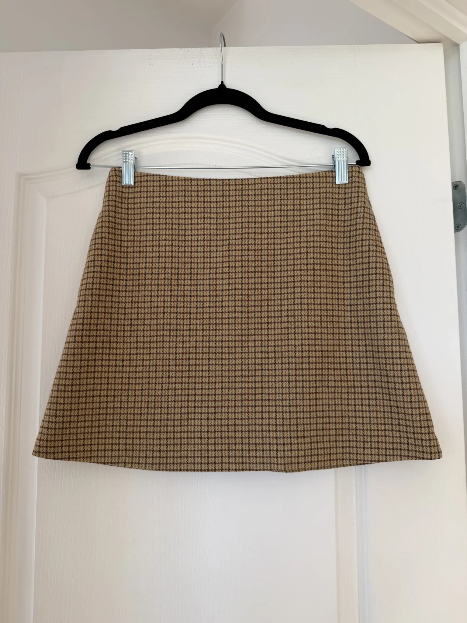 Image for Jupe Wilfred en laine à carreaux marron moutarde taille 8