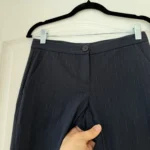 Thumbnail for Pantalon Theory en laine taille 0 bleu marine rayé blanc