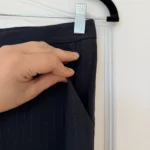 Thumbnail for Pantalon Theory en laine taille 0 bleu marine rayé blanc