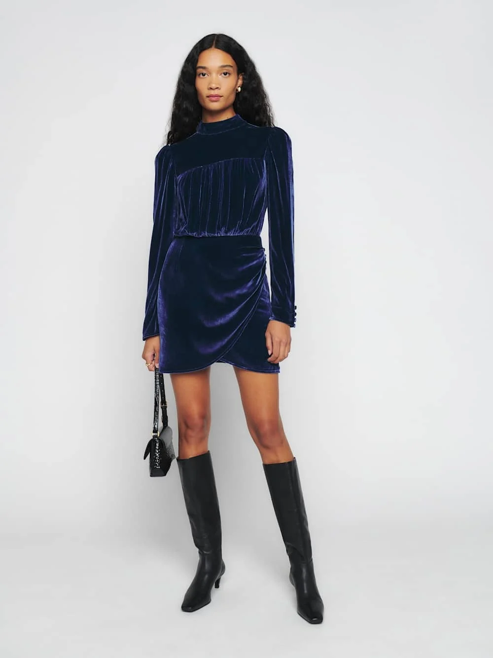 Reformation navy blue velvet dress, size 2 Reformation seconde main