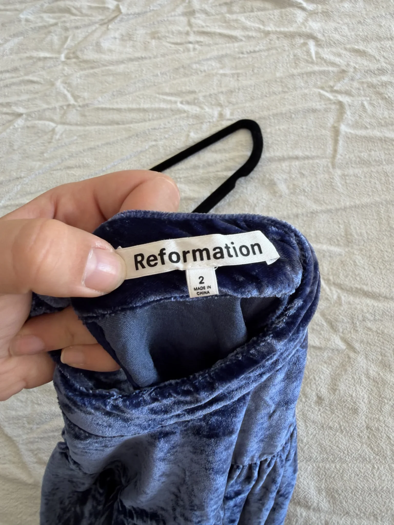 Image for Robe Reformation en velours bleu marine taille 2