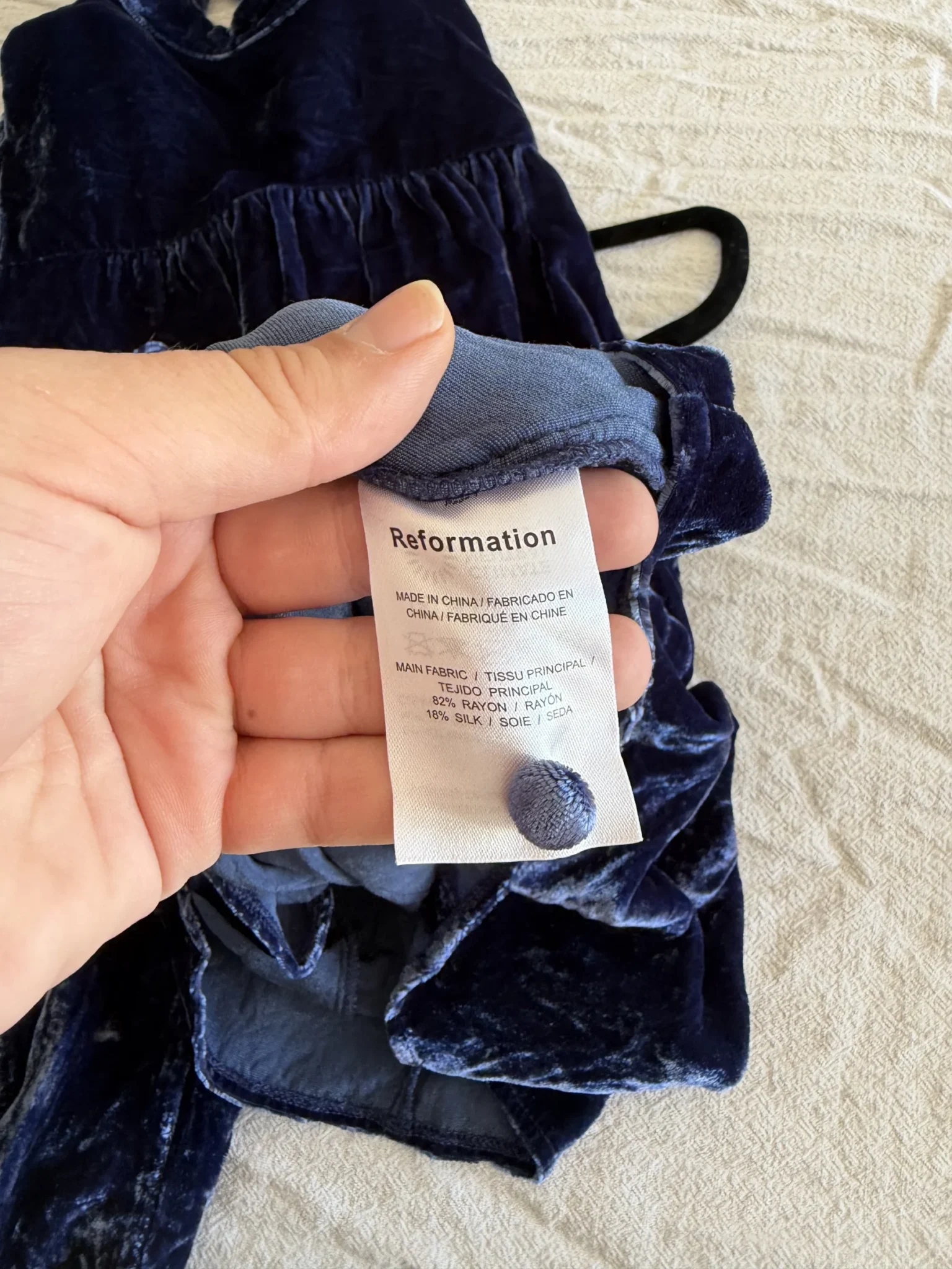 Image for Robe Reformation en velours bleu marine taille 2