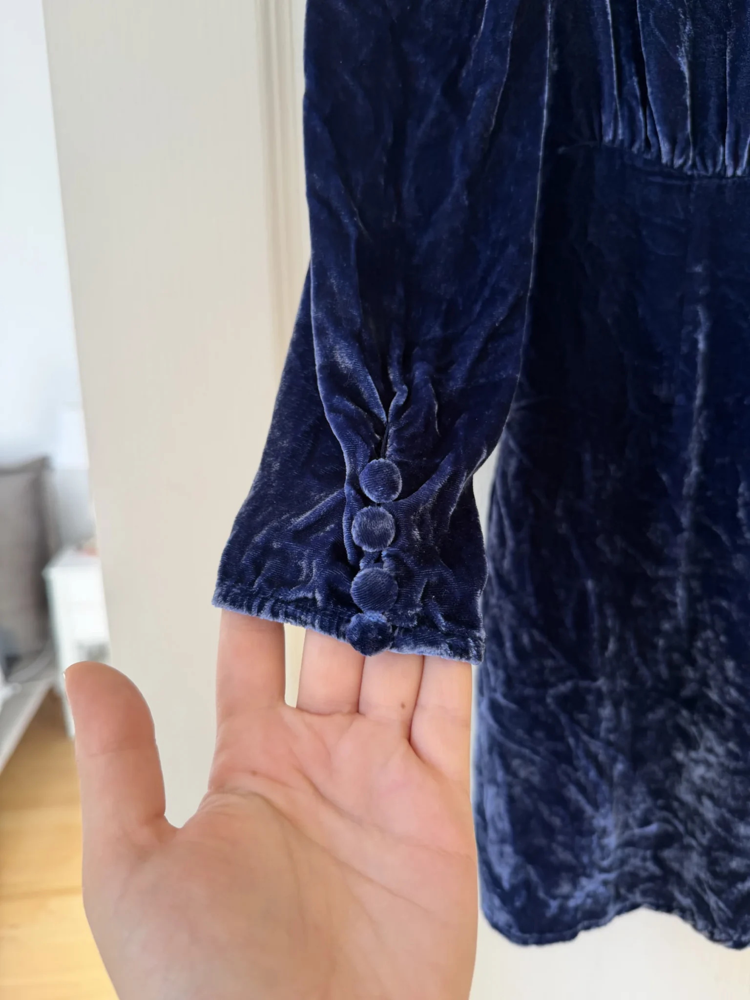 Image for Robe Reformation en velours bleu marine taille 2