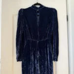 Thumbnail for Robe Reformation en velours bleu marine taille 2