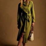 Featured thumbnail for Robe Sézane modèle Navi Dress kaki taille 40