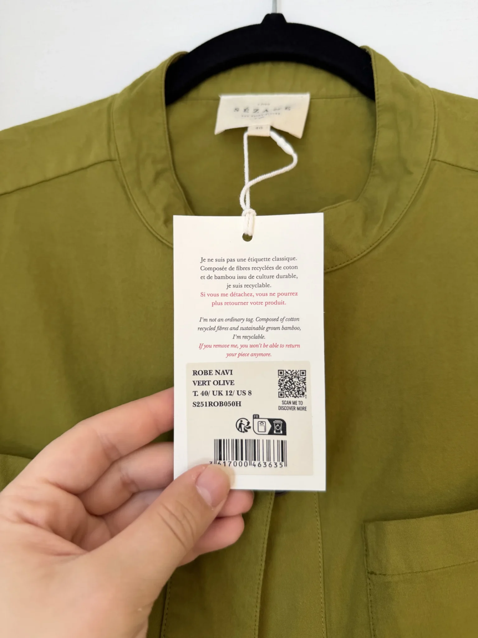 Image for Robe Sézane modèle Navi Dress kaki taille 40