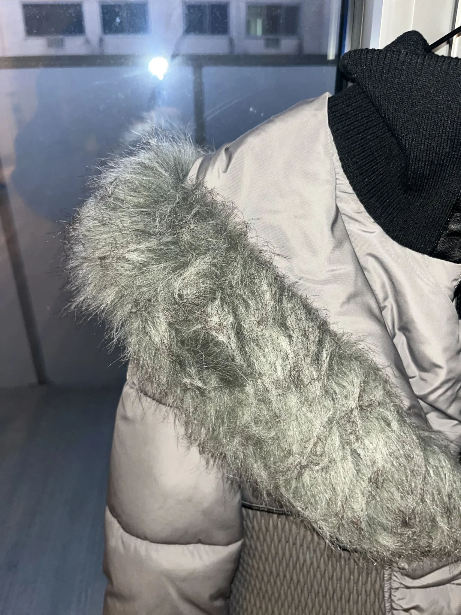 Image for NOIZE winter coat – size M – warm and lined – faux fur hood