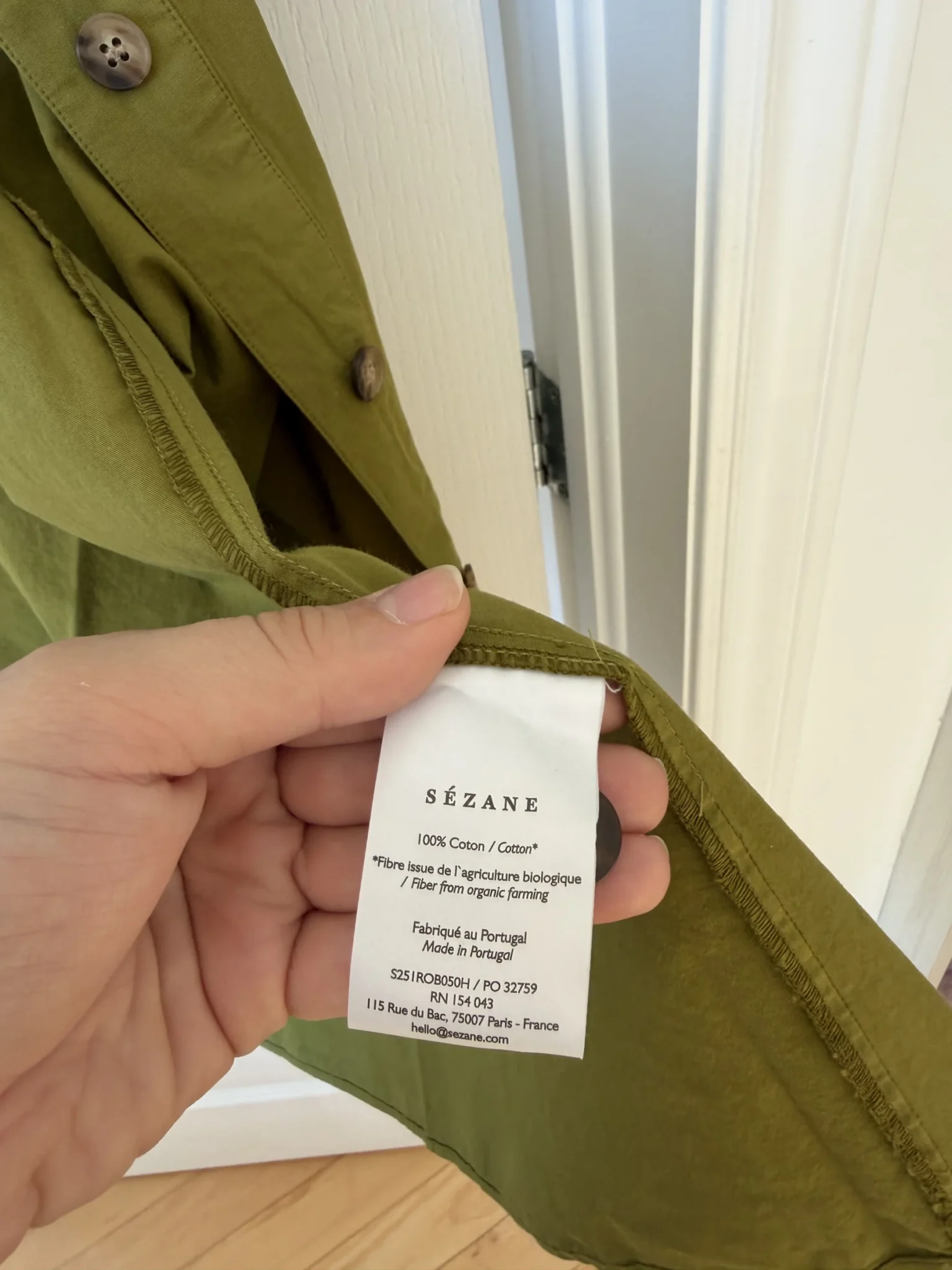 Image for Robe Sézane modèle Navi Dress kaki taille 40