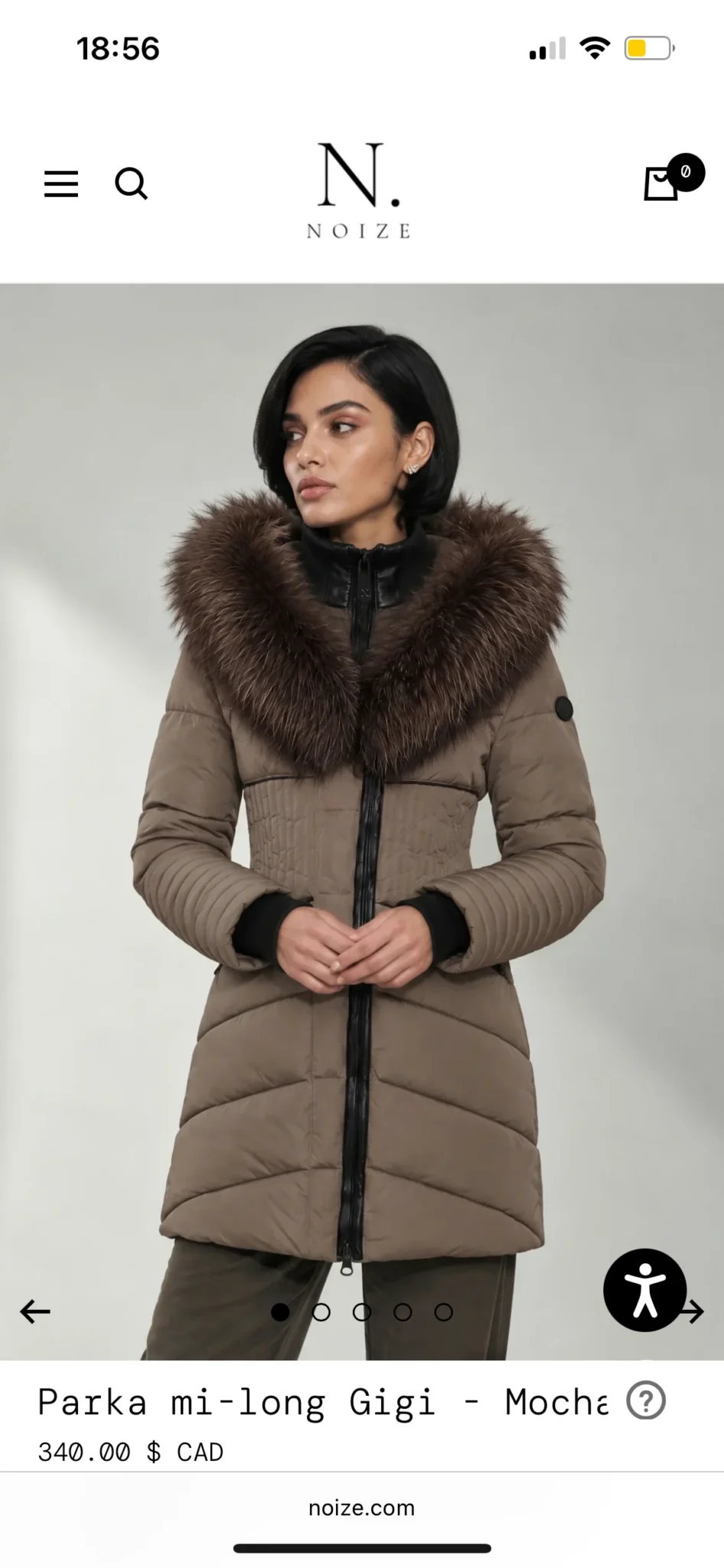 Image for NOIZE winter coat – size M – warm and lined – faux fur hood