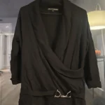 Thumbnail for Black jumper/top with a crossover neckline – size L