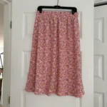 Featured thumbnail for Womance pink floral midi skirt