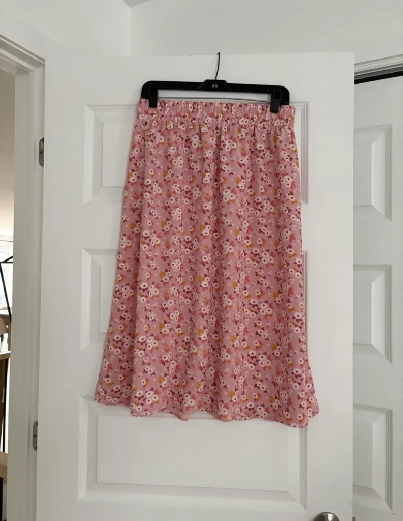 Featured image for Womance pink floral midi skirt