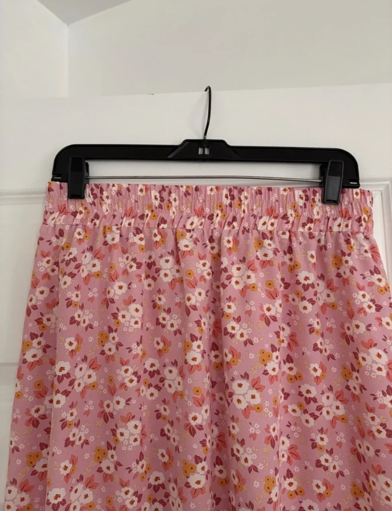 Image for Womance pink floral midi skirt