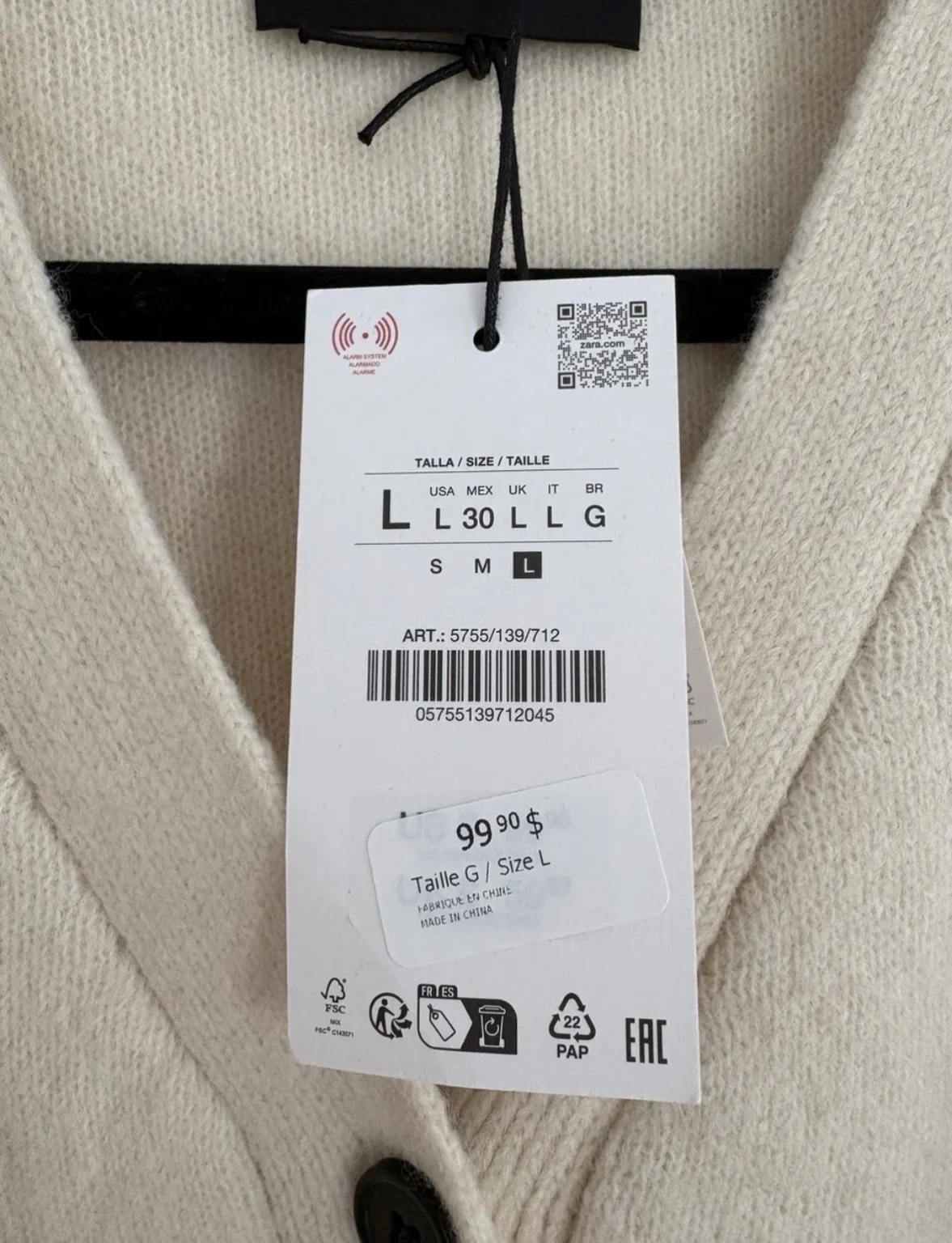 Image for Brand-new cream Zara jacket