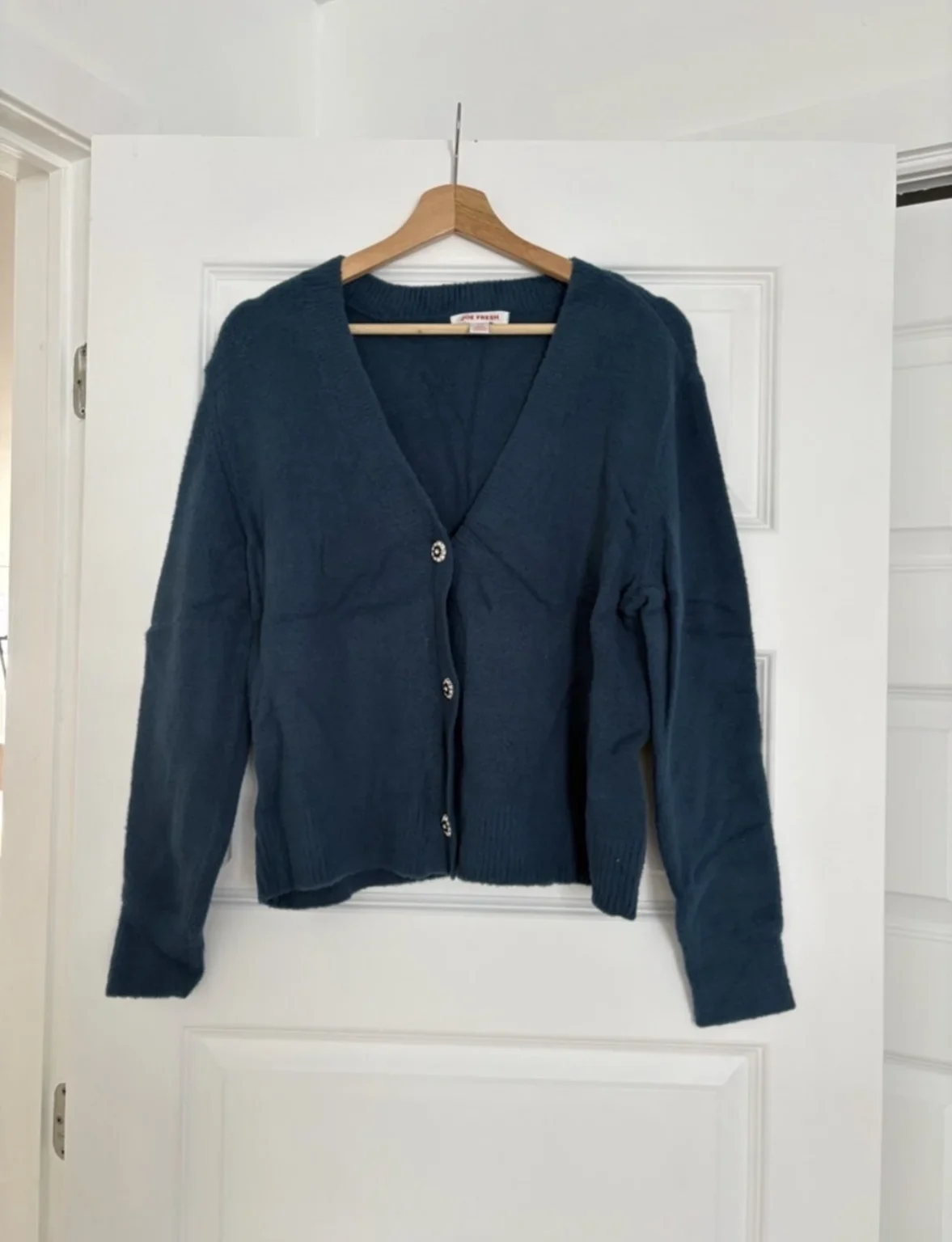 Featured image for Joe Fresh emerald green cardigan