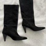 Featured thumbnail for Black suede knee-high boots from Zara