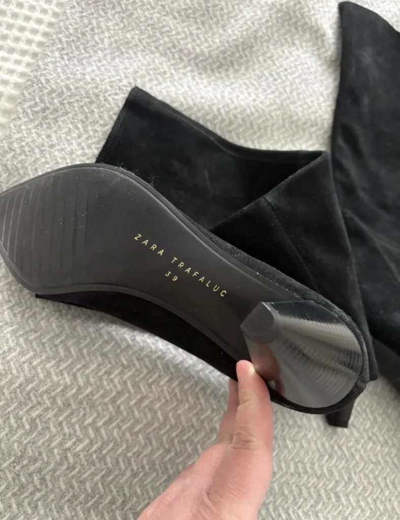 Image for Black suede knee-high boots from Zara