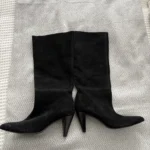 Thumbnail for Black suede knee-high boots from Zara