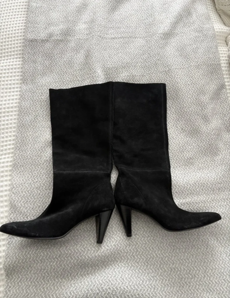 Image for Black suede knee-high boots from Zara