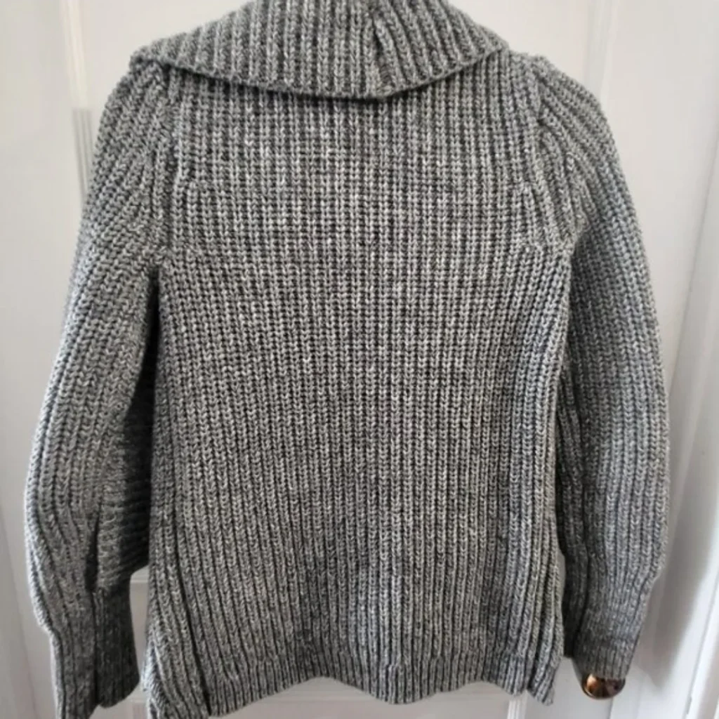 Image for J.Crew Chunky Shawl Collar Cardigan | Grey Shawl Collar Cardigan – S