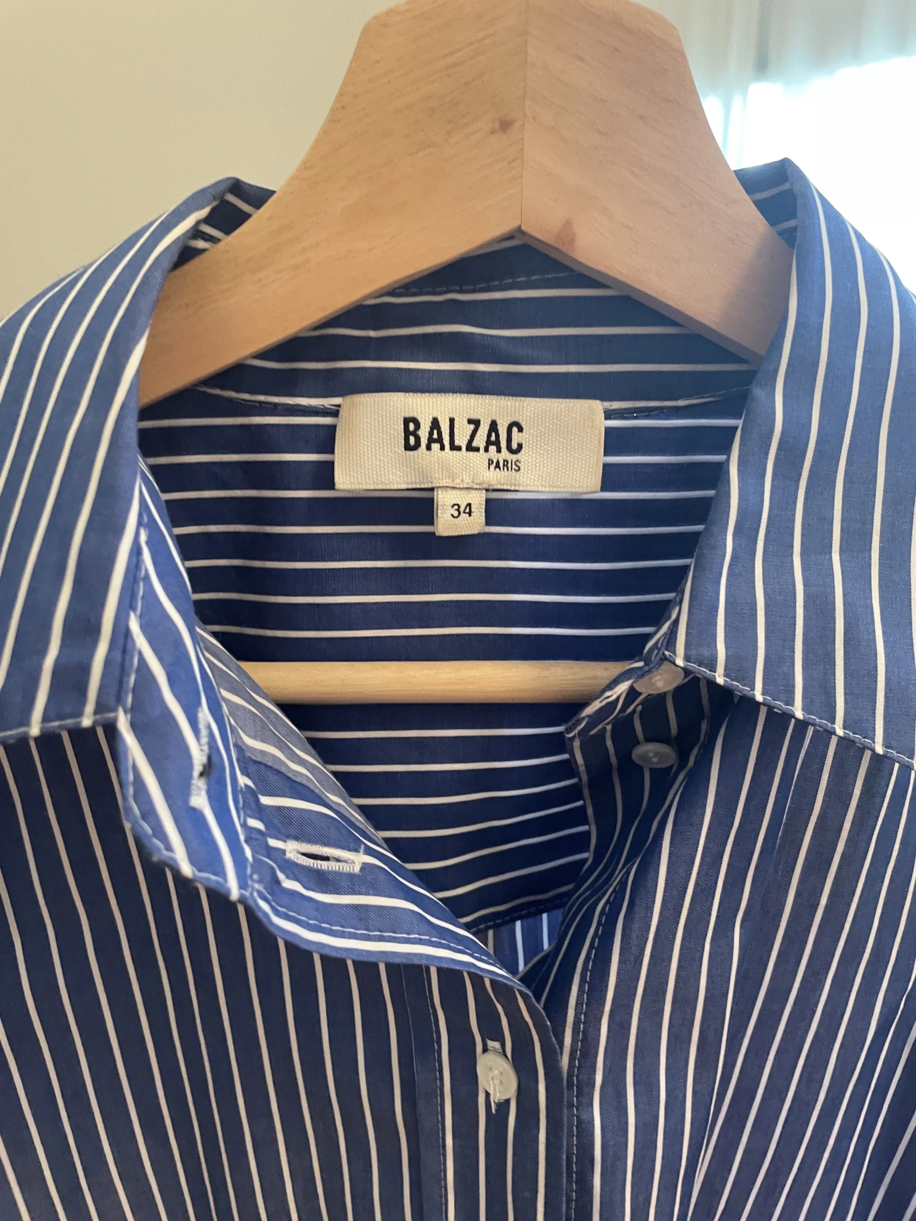 Balzac Paris | chemise bleue à rayires Balzac Paris seconde main