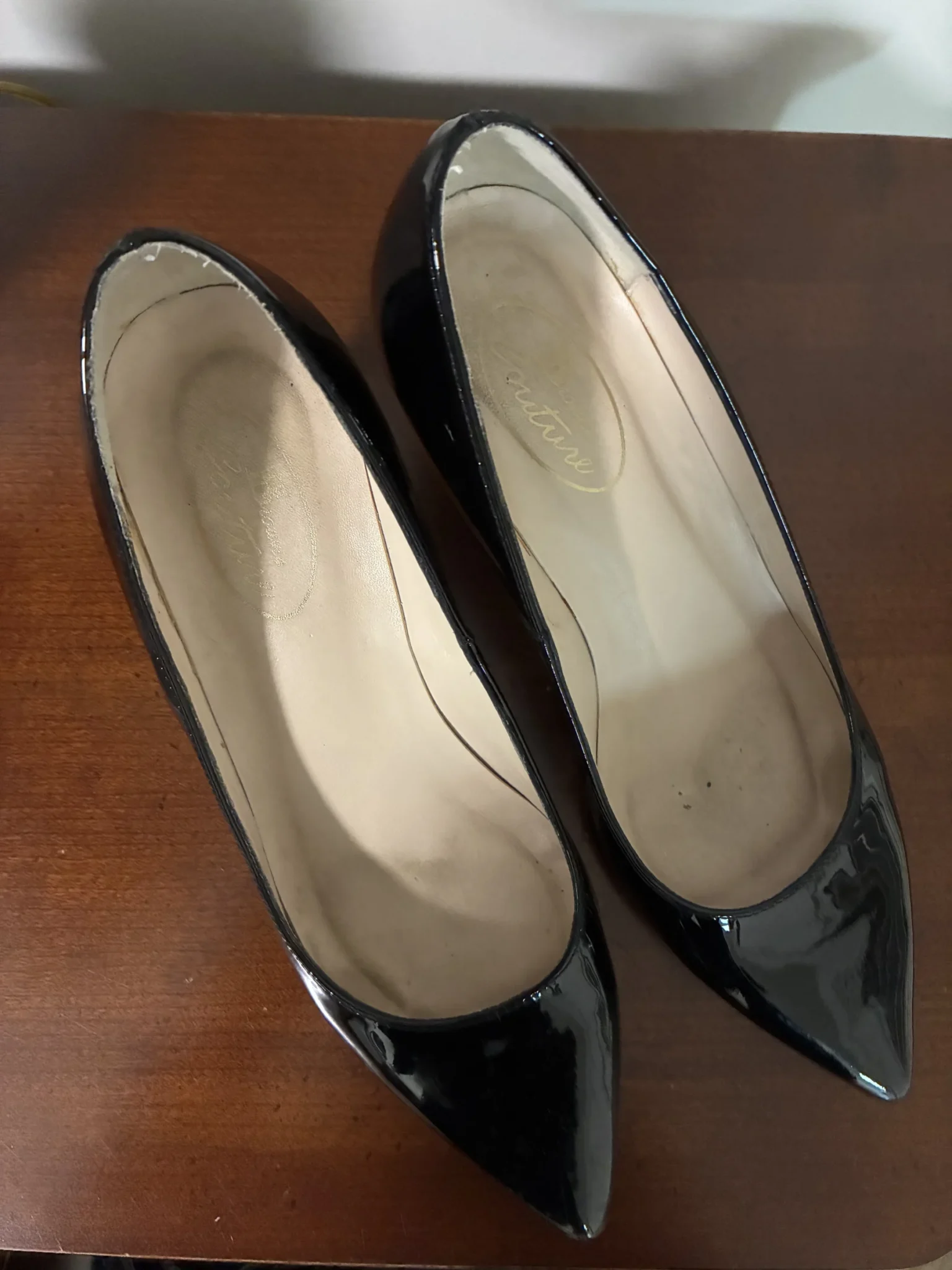 Image for Talons hauts chics Browns Couture “vernis” noirs
