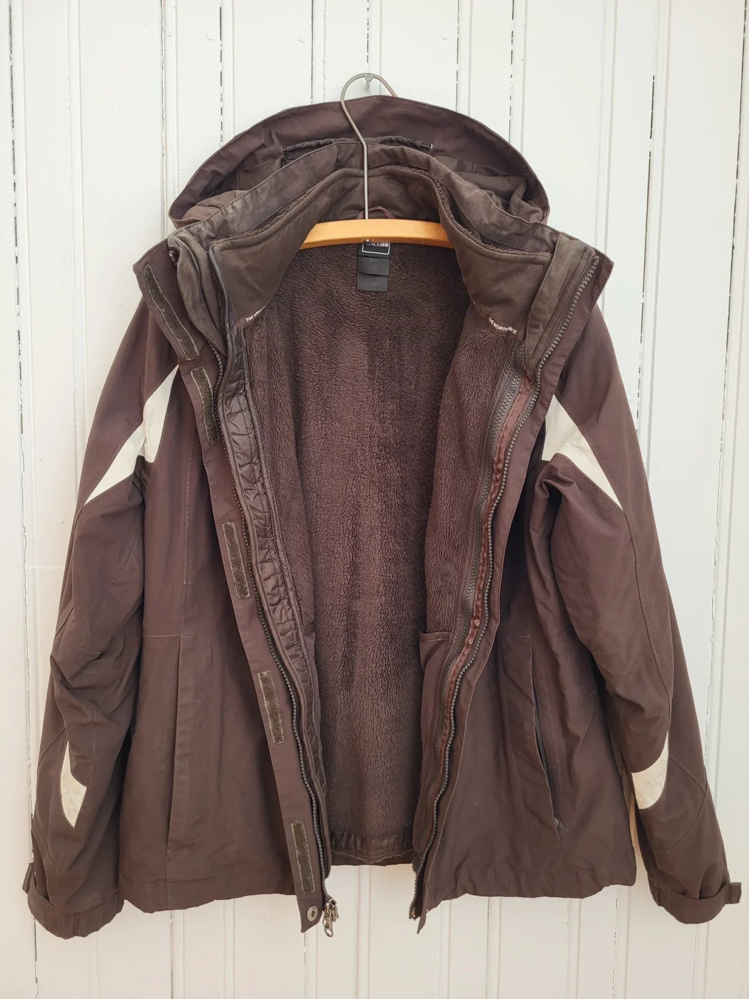 Image for Manteau The North Face 3-en-1 Triclimate HyVent , couche intérieure en polaire, brun et ivoire