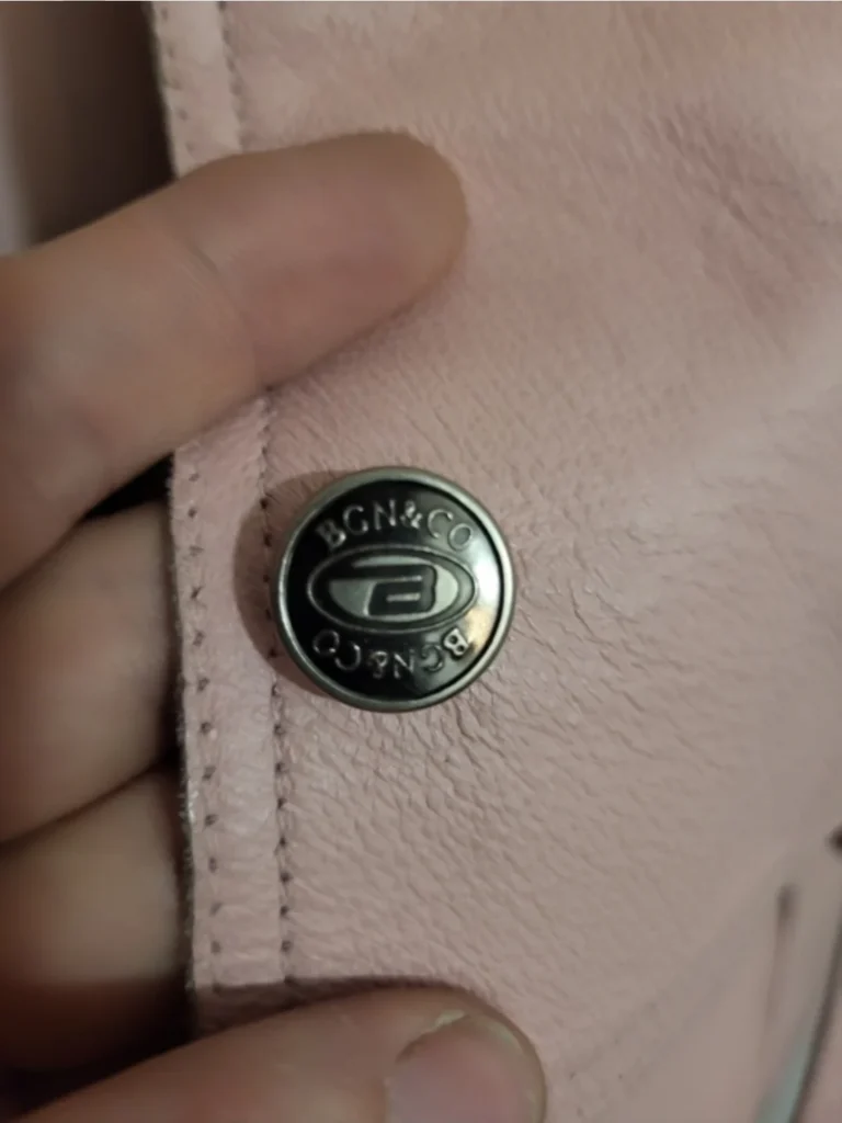 Image for BGN & CO. Y2K Pastel Pink Genuine Leather Trench Coat Jacket / Pastel pink genuine leather trench coat – Size S/P