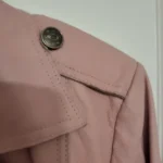Thumbnail for BGN & CO. Y2K Pastel Pink Genuine Leather Trench Coat Jacket / Pastel pink genuine leather trench coat – Size S/P