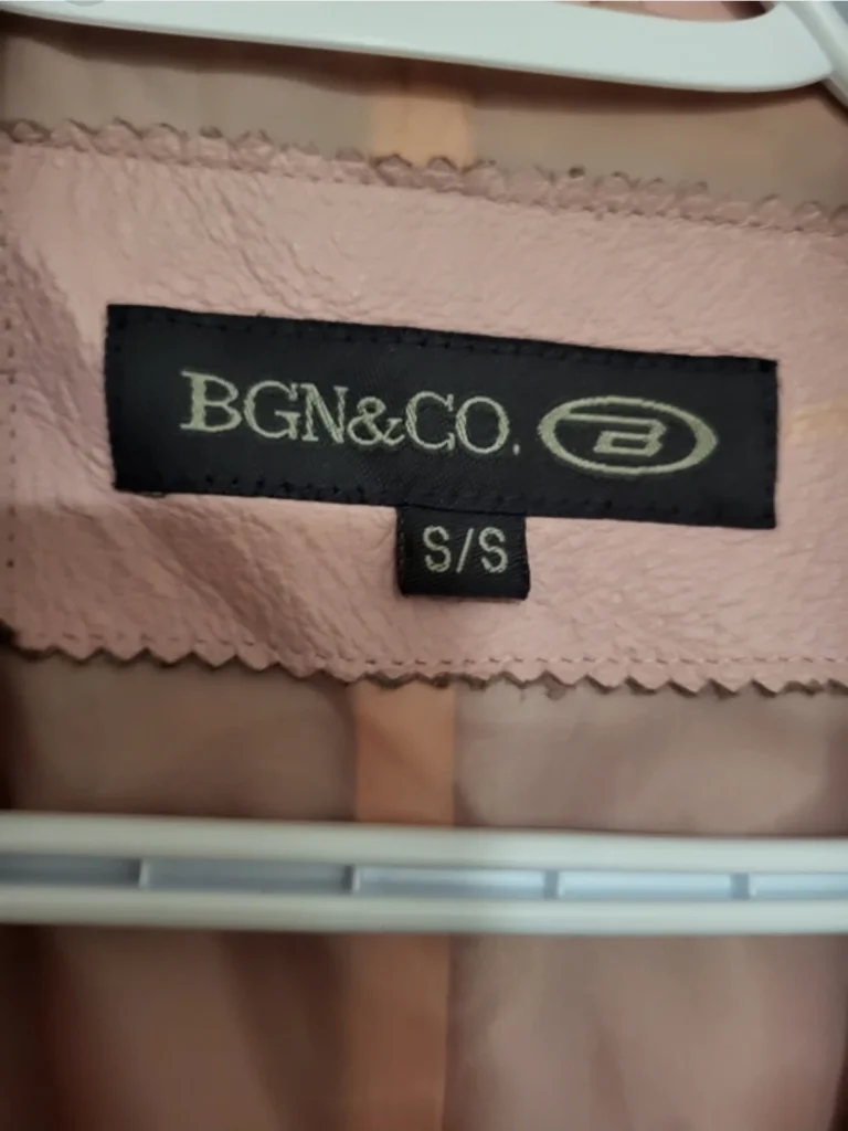Image for BGN & CO. Y2K Pastel Pink Genuine Leather Trench Coat Jacket / Pastel pink genuine leather trench coat – Size S/P